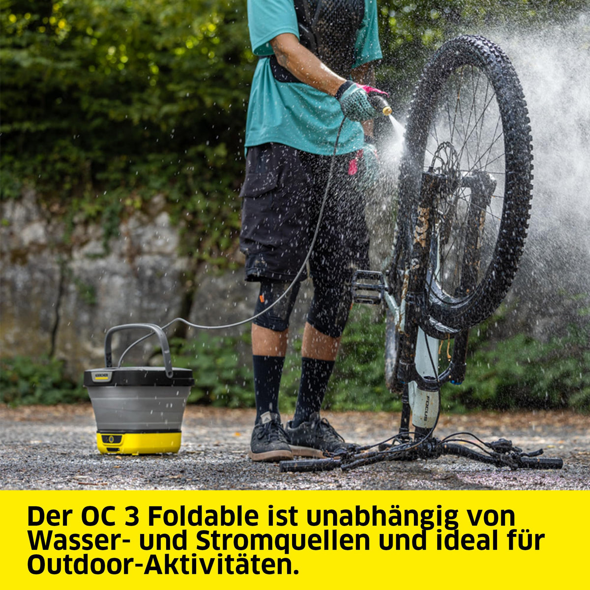 Druckreiniger OC 3 Foldable PJ Lithium Ionen Akku Niederdruck 2 l/h 2,2 kg Wassertank 8 l Schlauch 1,8 m Düsen