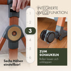 Babybett Beistellbett mit Rollen für Boxspringbett 3 in 1 Reisebett Stubenwagen Wiegefunktion höhenverstellbar
