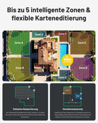 YUKA mini 2 500 Mähroboter ohne Begrenzungskabel für Rasenflächen bis 500 m² kabellose Installation