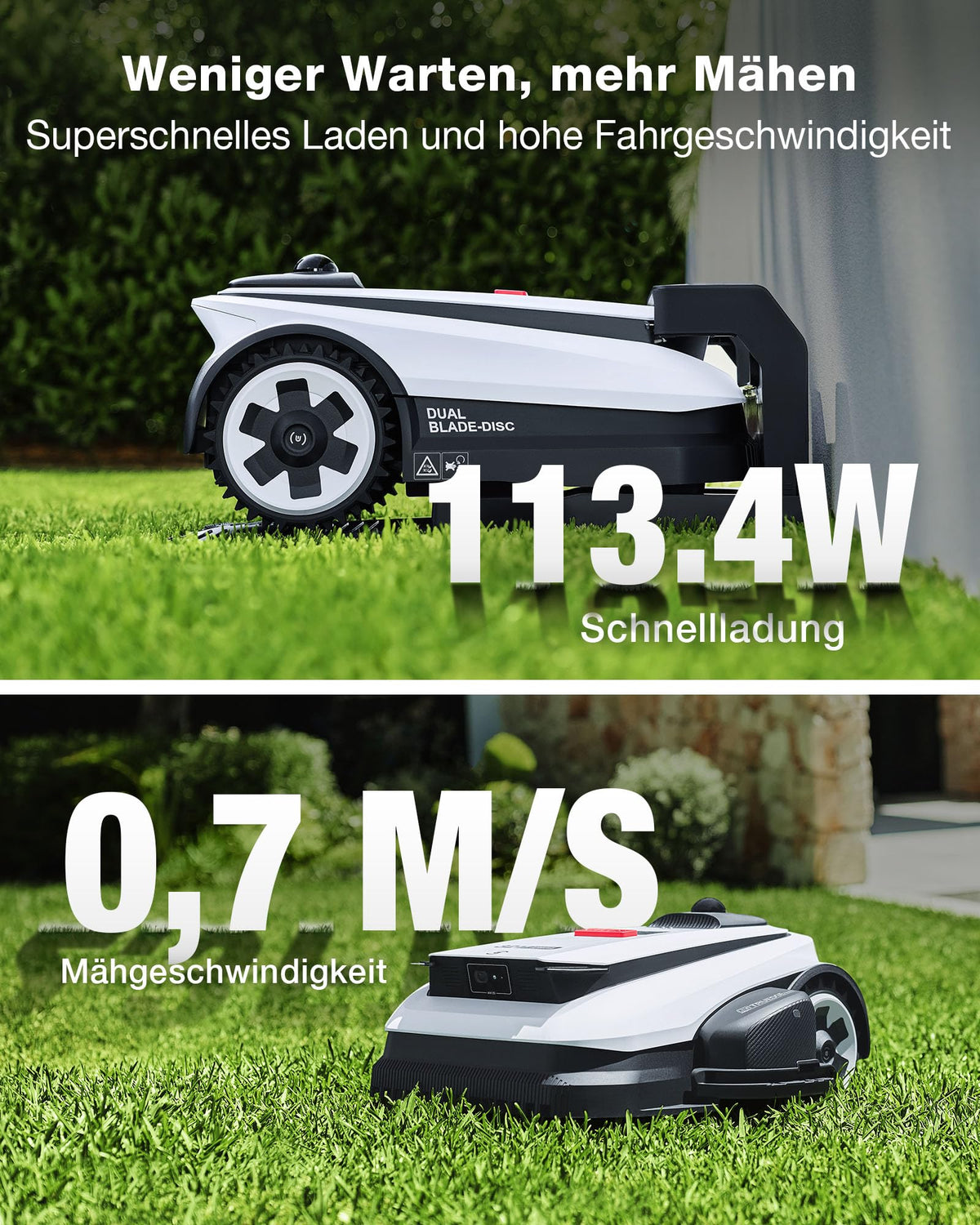 GOAT A1600 LiDAR PRO Care Kit Mähroboter ohne Begrenzungskabel, 1.600 m², 360° Dual LiDAR, 50 % Steigung