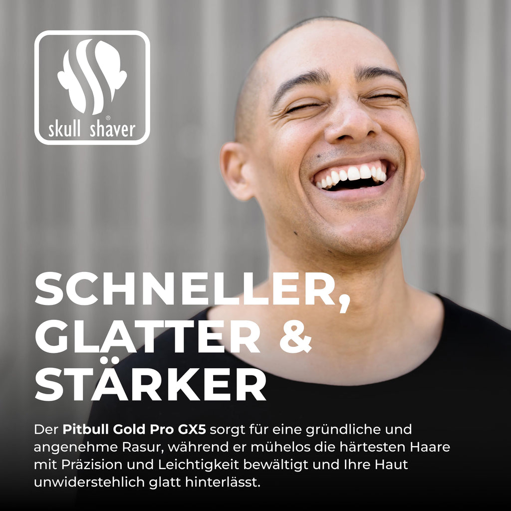 Pitbull Gold Pro GX5 Kopf und Gesichtsrasierer kabellos Nass und Trocken wasserfest Reise Forte Pro Klinge