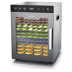Dörrautomat Edelstahl 800 W 30 bis 90°C 12 Einlegetabletts 10000 cm² Dörrgerät Dehydrator Obst Fleisch Pilze
