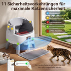 Selbstreinigende Katzentoilette mit offenem Einstieg und Einstiegstufe für Katzen automatische Reinigung leise