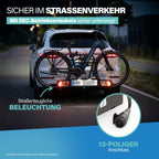 Kupplungsfahrradträger SmartLine Black für 2 Fahrräder bis 50 kg für Anhängerkupplung abklappbar Rahmenschutz