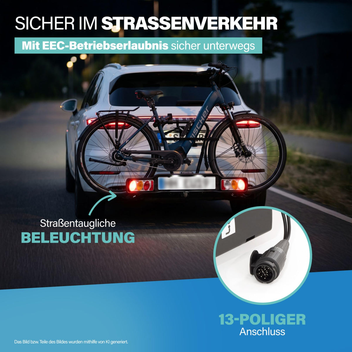 Kupplungsfahrradträger SmartLine Black für 2 Fahrräder bis 50 kg für Anhängerkupplung abklappbar Rahmenschutz