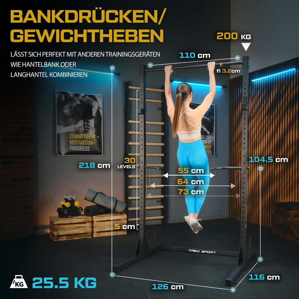 Power Tower Dip Station freistehend Kraftturm bis 300kg belastbar für Heimtraining TX-100PR