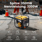 Tragbarer Inverter Stromgenerator 3500W Benzin 4 Takt 223cc Notstromaggregat Generator für Camping