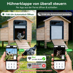 1080P Kamera Automatische Hühnerklappe mit Solar und WiFi App Steuerung für Hühnerstall und Stalltür