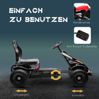 Gokart Tretauto Kinderfahrzeug mit Handbremse Pedal Gokart Schwarz