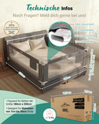 Bettgitter Rausfallschutz Boxspringbett 180x200 cm 3 Seiten Stange laborgeprüft Elternbett deutsche Anleitung