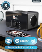 Bard Internetradio mit WLAN DAB+ UKW 2.1 100W Spotify Connect Digitalradio Stereo Musikstreaming