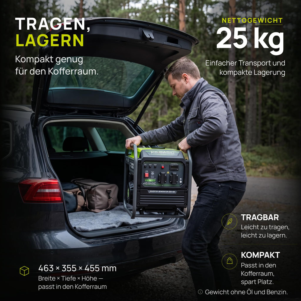 Invertergenerator 38i 3,8 kW tragbarer Benzinstromerzeuger Generator Notstromaggregat für Camping