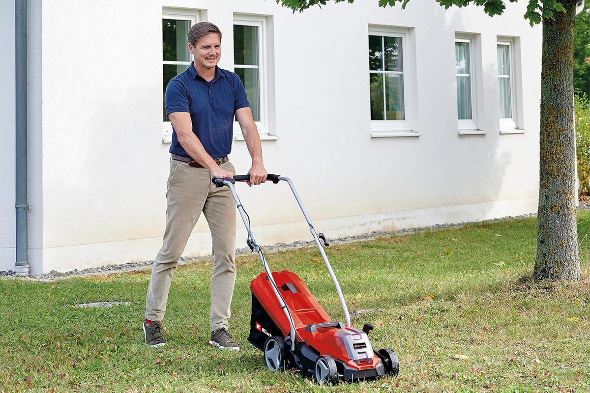 Rasenmäher GE CM 18/33 Li Kit 18 V 33 cm Brushless 30L Fangkorb 25 65 mm Schnitthöhe mit 4,0 Ah Akku Ladegerät