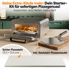 Pizzaofen Elektro 400°C echter Pizzastein inkl. Pizzaheber variable Zeit und Temperatur unter 5 Min PC PO 1323