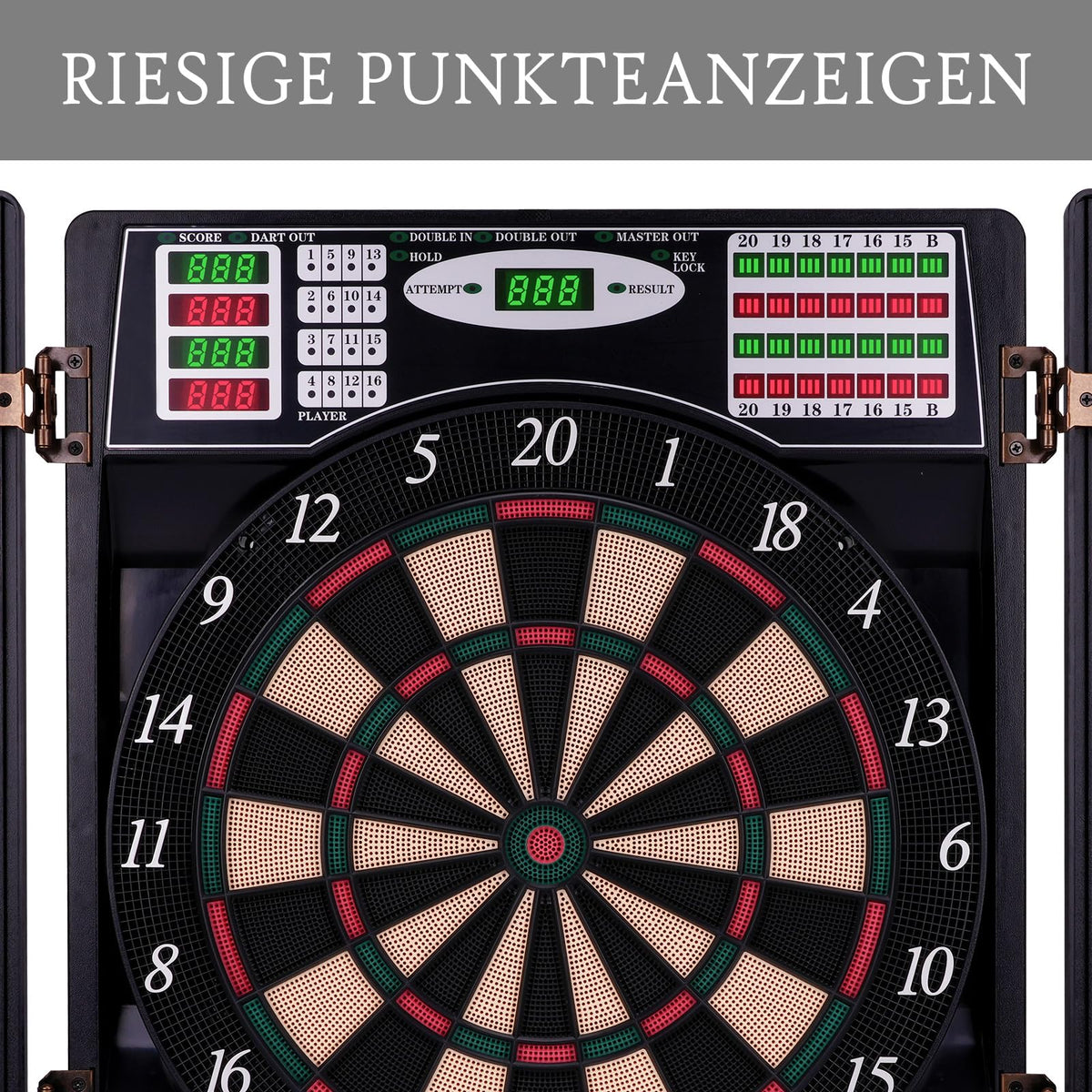 Elektronische Dartscheibe Profi Set 211 Varianten für 1 bis 16 Spieler 12 Darts 12 Flights 100 Pfeilspitzen