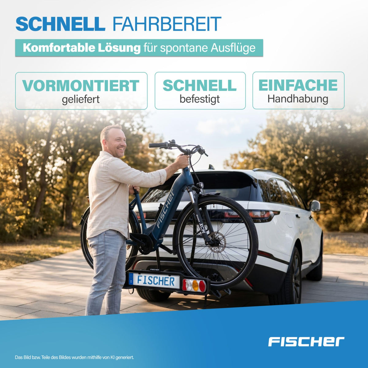 Kupplungsfahrradträger SmartLine Black für 2 Fahrräder bis 50 kg für Anhängerkupplung abklappbar Rahmenschutz
