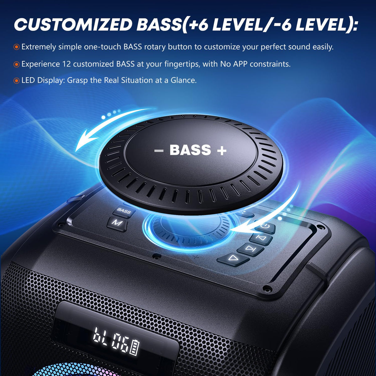 Musikbox Bluetooth Lautsprecher große Party Boom Box 270W Peak für Outdoor leistungsstark tragbar