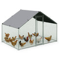 Hühnerstall 6m² Metall 3x2x2m Hühnerhaus Hühnergehege Sicherheitsschloss wasserdichtes PE Farbtuch für Hühner