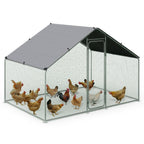 Hühnerstall 6m² Metall 3x2x2m Hühnerhaus Hühnergehege Sicherheitsschloss wasserdichtes PE Farbtuch für Hühner