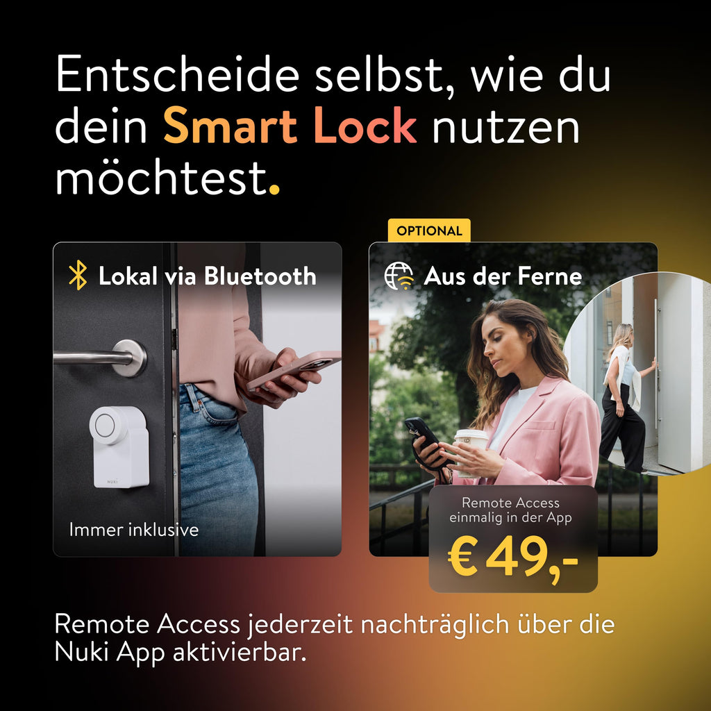 Smart Lock Go 2025 Türschloss mit Bluetooth WLAN Matter Smartphone als Schlüssel ohne Zylindertausch