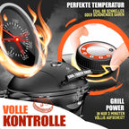 Elektrogrill 2 in 1 Tischgrill Standgrill Deckel Standfuß 2400 Watt faltbar Thermostat Antihaftbeschichtung