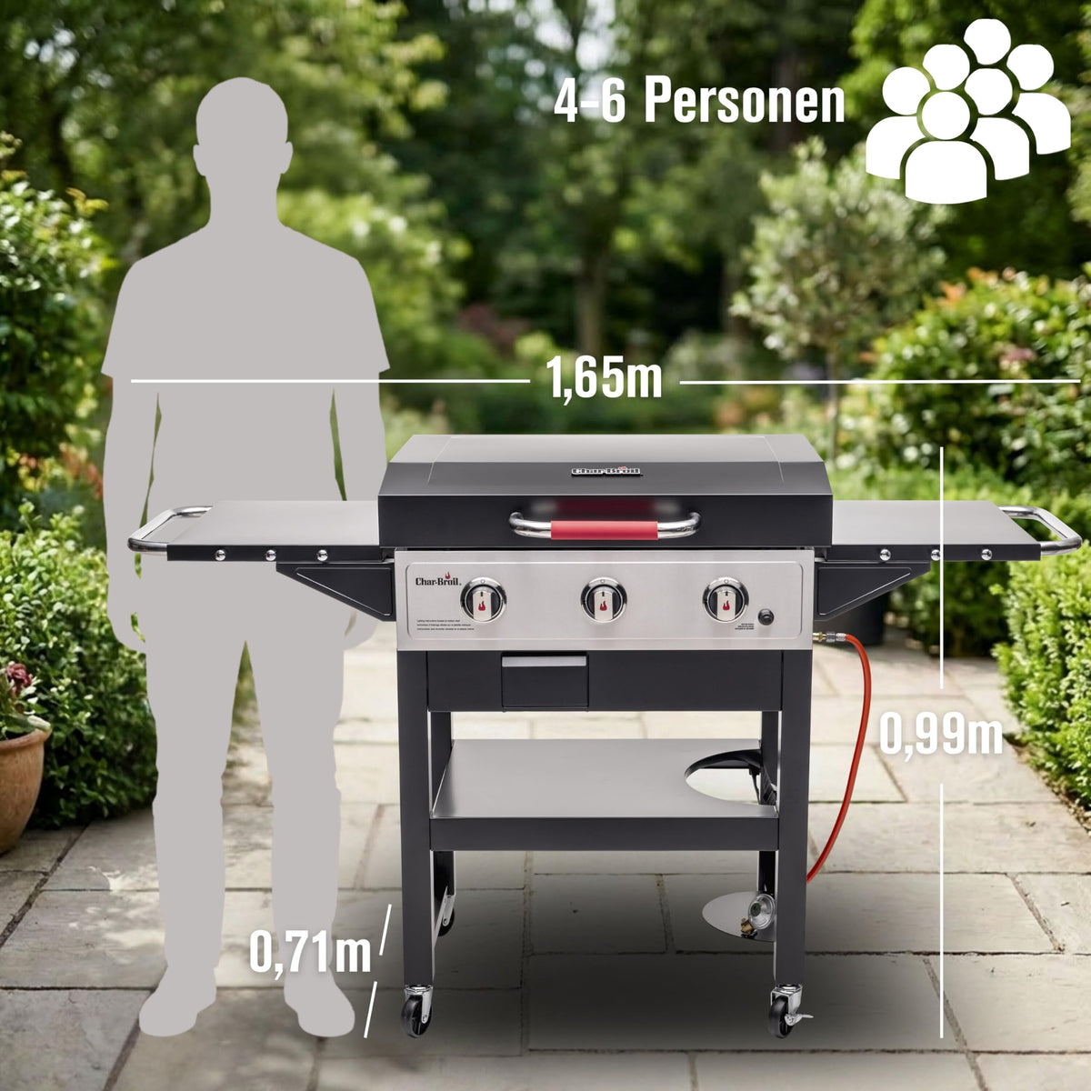 Hochwertiger Gasgrill Plancha Griddle 3400 mit Gusseisenplatte für Outdoor Grillen BBQ Garten