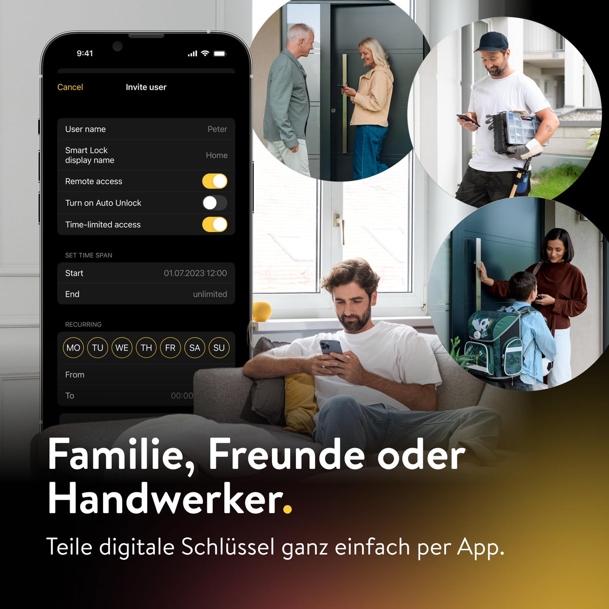 Smart Lock Go 2025 Türschloss mit Bluetooth WLAN Matter Smartphone als Schlüssel ohne Zylindertausch