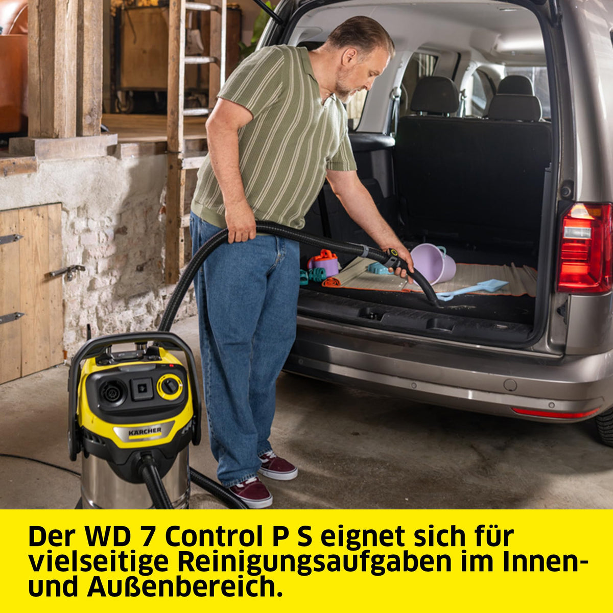 Nass Trockensauger WD 7 Control P S 30/6/35/T FILTelligence Fernbedienung Blasfunktion 1400 W 30 l Edelstahl