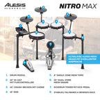 Nitro Max kompaktes elektronisches Schlagzeug E Drum Set mit Mesh Pads 10 Zoll Snare Bluetooth 400 Sounds