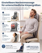 Shiatsu Massagesitzauflage mit Wärme für Rücken Nacken Schulter Entspannung Stressabbau ergonomisch
