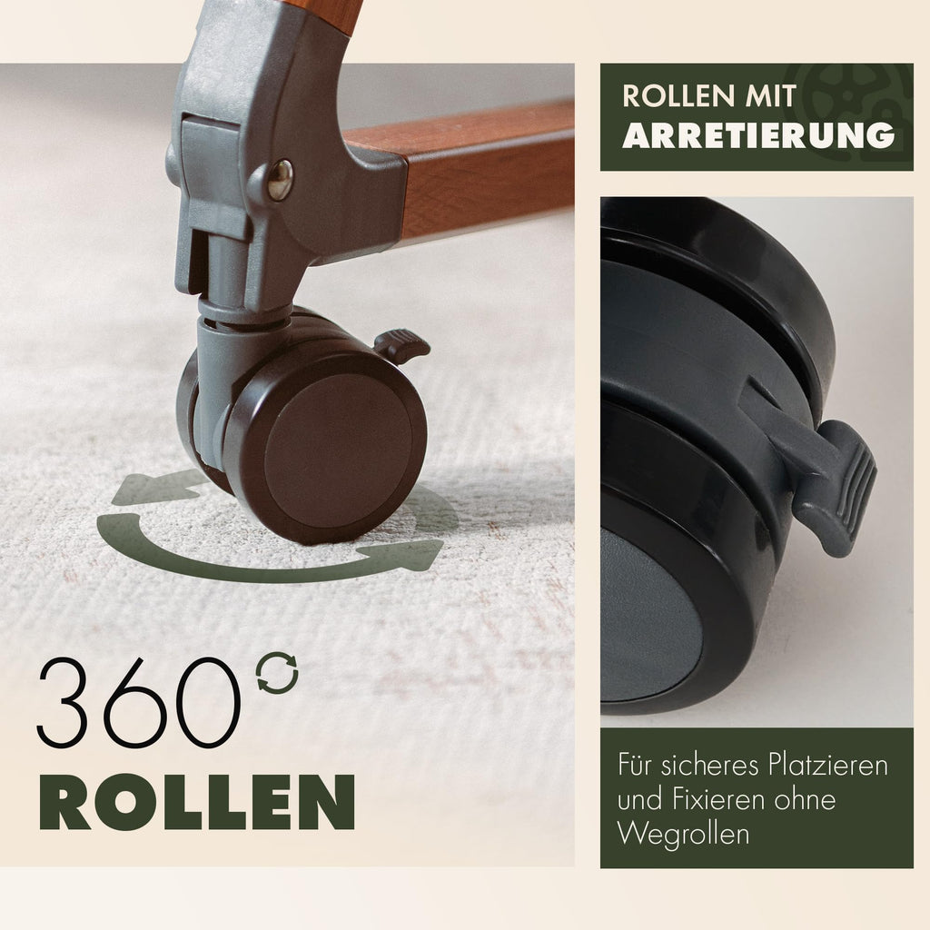 Babybett Beistellbett mit Rollen für Boxspringbett 3 in 1 Reisebett Stubenwagen Wiegefunktion höhenverstellbar