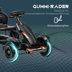 Gokart Tretauto Kinderfahrzeug mit Handbremse Pedal Gokart Schwarz