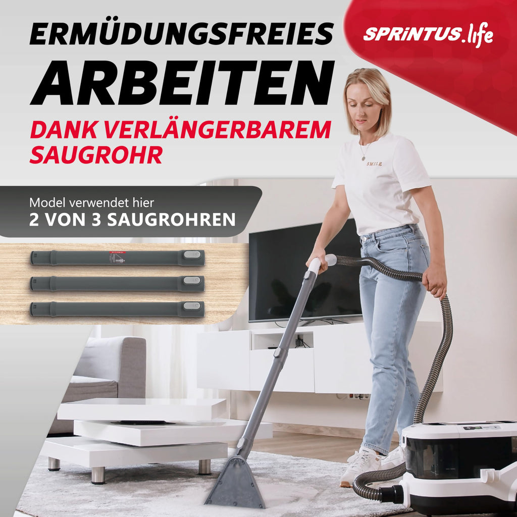 SPOTTY Nasssauger Polsterreiniger 170 mbar Saugleistung Teppich Tierhaar Auto Hartboden 67 dB Waschsauger