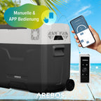 Tragbare Kompressor Kühlbox mit Rollen 47 Liter bis minus 20°C für Auto und Camping mit 230 V Netz