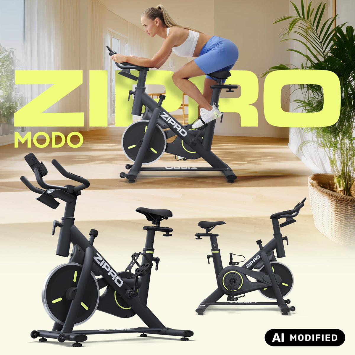 Heimtrainer Fahrrad mit App und Handpuls Ergometer für 145 bis 195 cm für Cardiotraining zu Hause
