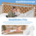 Rausfallschutz Boxspringbett Elternbett 180x200cm 8er Set Stabilitätsstange Zwischenraumschutz laborgeprüft