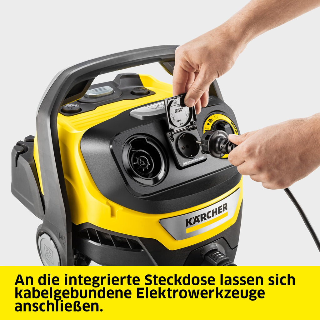 Nass Trockensauger WD 7 Control P S 30/6/35/T FILTelligence Fernbedienung Blasfunktion 1400 W 30 l Edelstahl