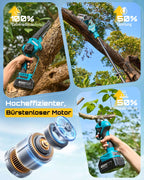Akku Hochentaster Kettensäge Elektrisch 4 in 1 Teleskopsäge für Garten Ast Baum Baumpflege