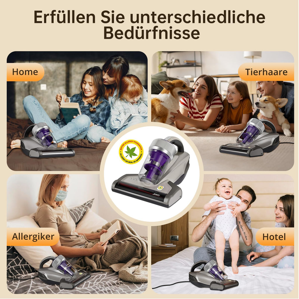 JV35 Milbensauger für Matratzen 700W UV C Licht Heißer Wind Doppelter Zyklon Matratzenreiniger für Betten Sofa