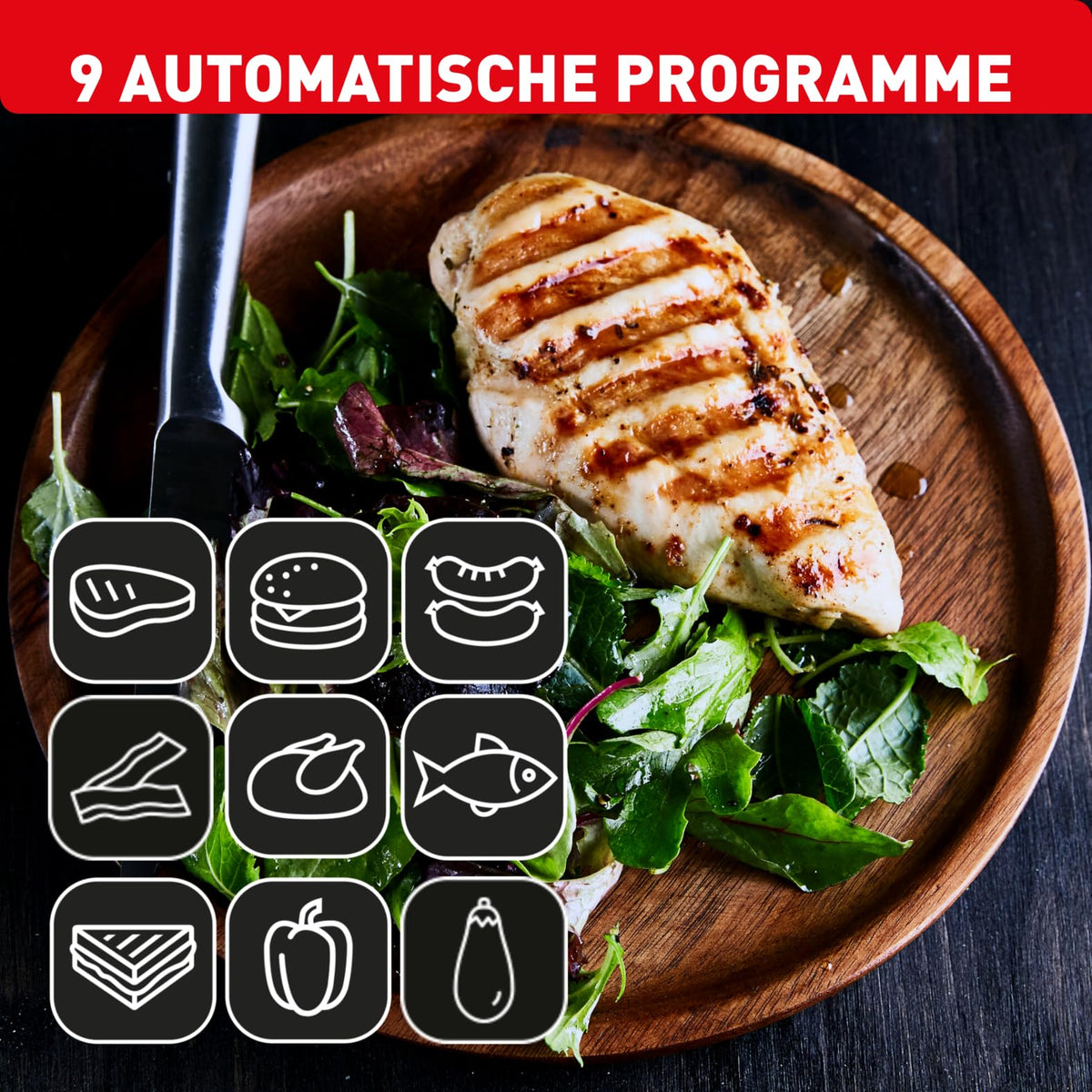 OptiGrill Plus XL Kontaktgrill elektrischer Tischgrill mit 9 Automatikprogrammen und manuellem Modus