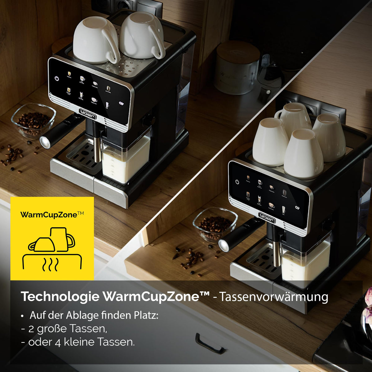 Kaffeevollautomat mit Milchsystem 8 automatische Programme für Espresso Cappuccino Latte Macchiato