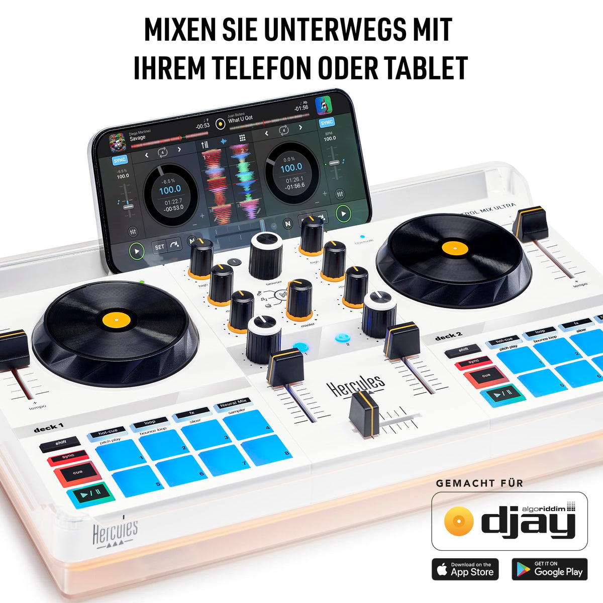 DJControl Mix Ultra mobiler DJ Controller für iOS und Android kompakter tragbarer DJ Mixer