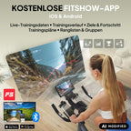 Heimtrainer Fahrrad mit App und Handpuls Ergometer für 145 bis 195 cm für Cardiotraining zu Hause