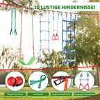 Slackline Kinder Ninja 2x15m für Jugendliche und Erwachsene im Freien Ninja Line Set für Garten