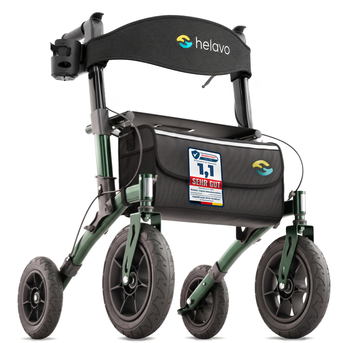 Robuster Outdoorrollator mit Luftbereifung faltbarer Geländerollator für Draußen und Senioren