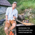 Kleiner faltbarer Camping Gasgrill Grill Gas für Gaskartuschen kompakt tragbar für Outdoor