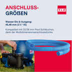 Poolpumpe mit Timer selbstansaugende Filterpumpe 10000 Liter pro Stunde für sauberes Poolwasser