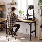 Schwerlast Werkbank verstellbar 122 cm Werktisch aus Gummibaumholz robuste Arbeitsbank für Werkstatt