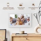 15.6 Zoll Digitaler Wandkalender 1920x1080 FHD Familienplaner 32GB Speicher Wandhalterung Touchscreen Weiß