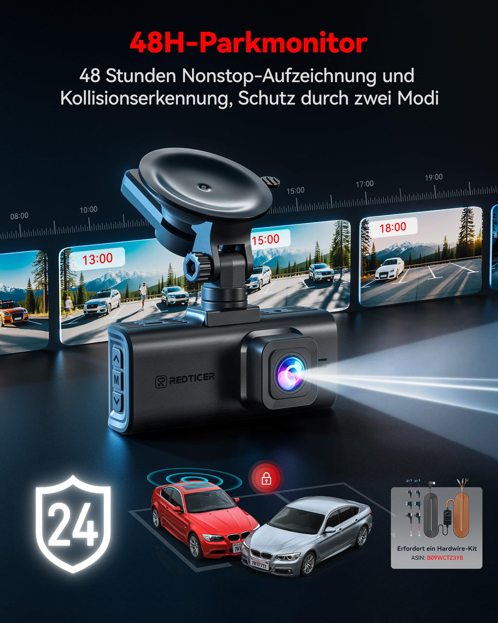 F7N Touch 4K Starvis 2 Dashcam Auto vorne hinten Sprachsteuerung für gestochen scharfe Aufnahmen